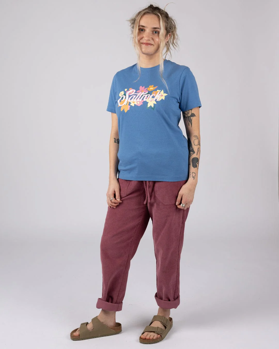Trader Daze - Womens Short Sleeve T-Shirt - Bright Blue - Image 3