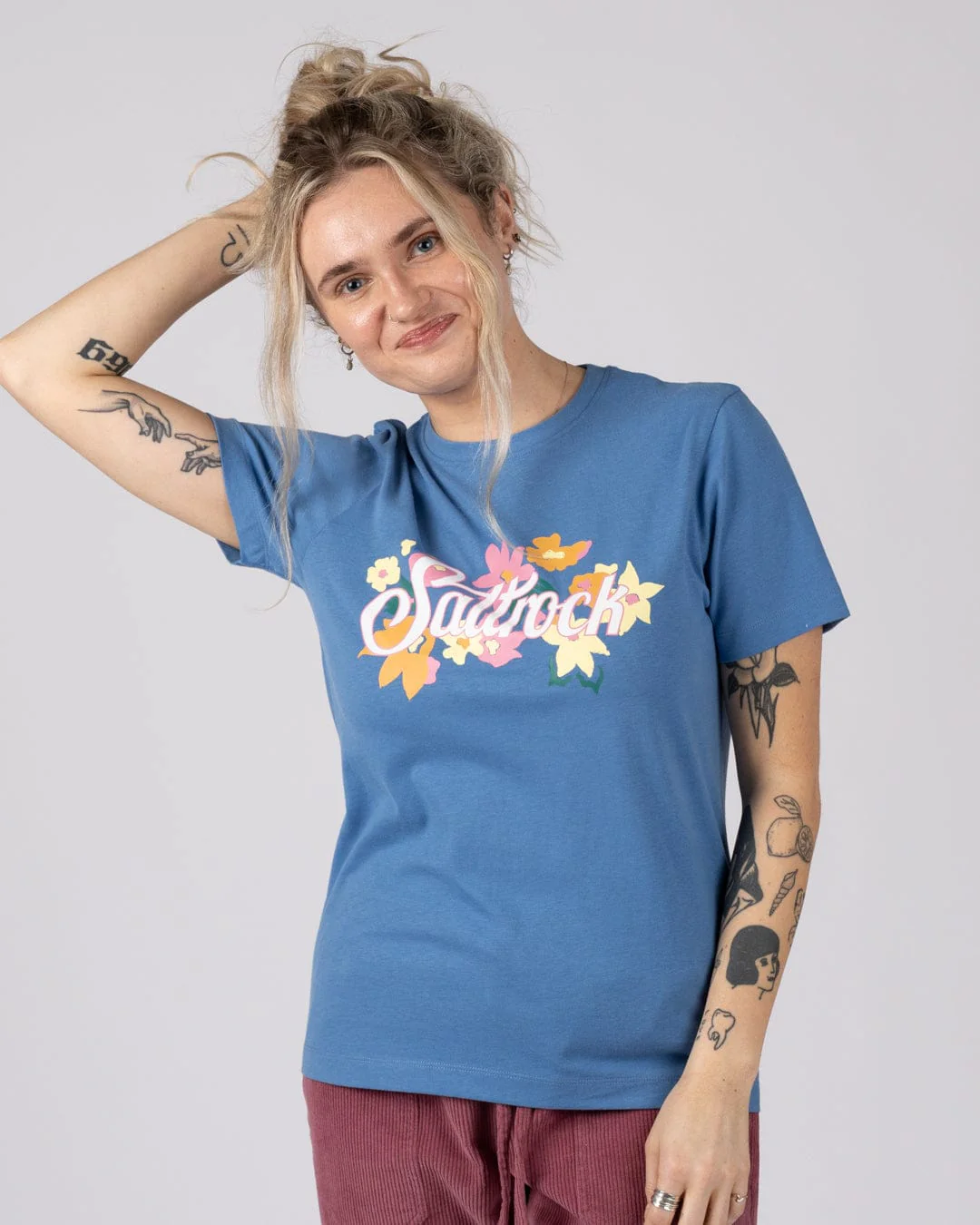 Trader Daze - Womens Short Sleeve T-Shirt - Bright Blue - Image 5