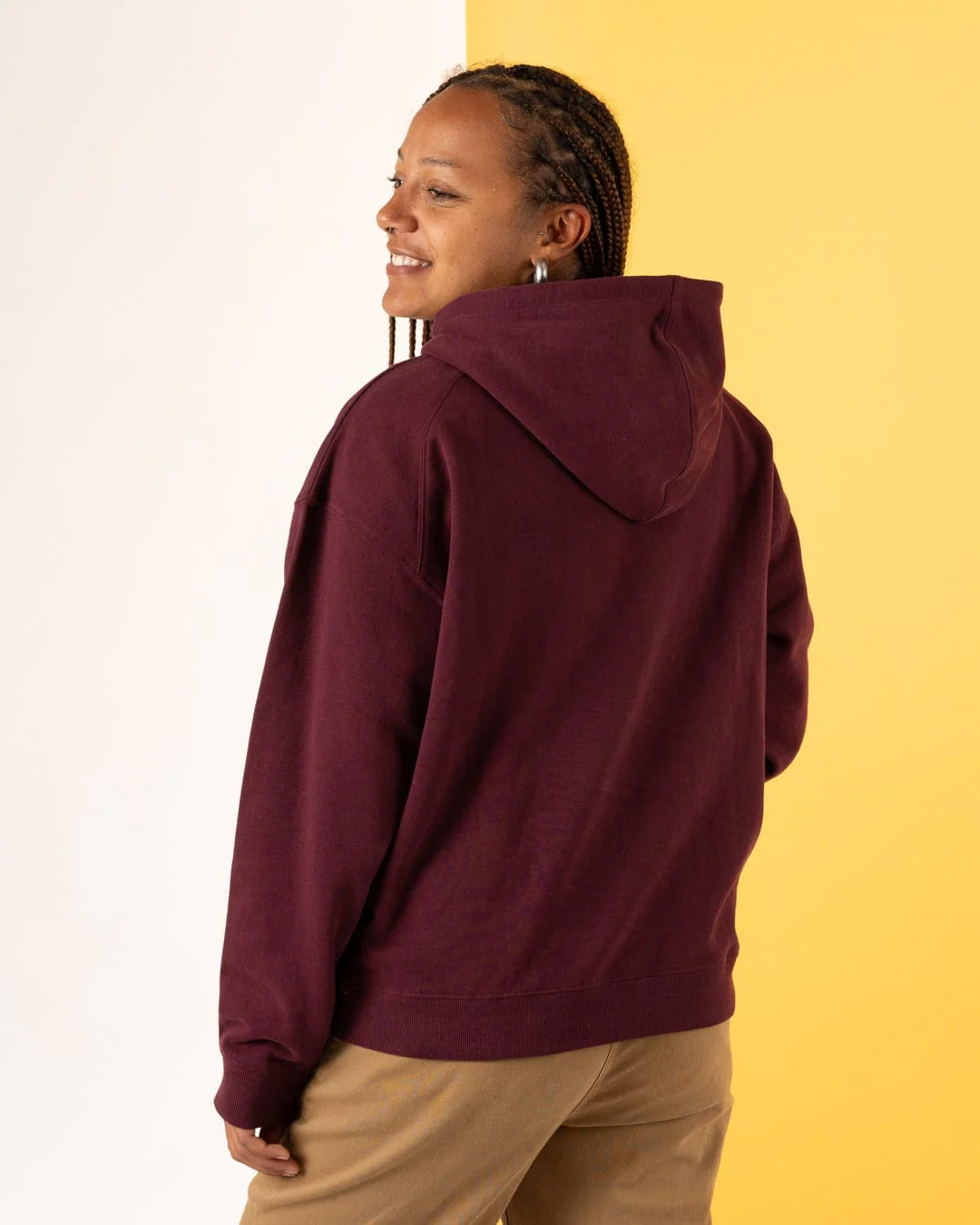 Trader Ditsy - Womens Pop Hoodie - Dark Purple - Image 3