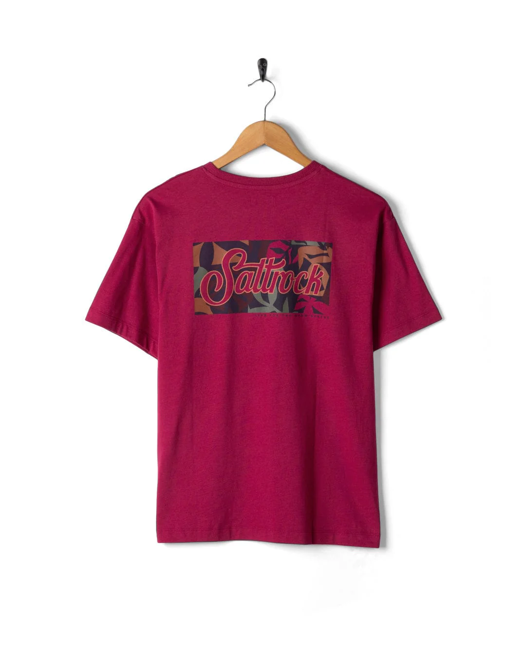 Trader Floral - Womens Oversized Short Sleeve T-Shirt - Dark Pink - Image 4