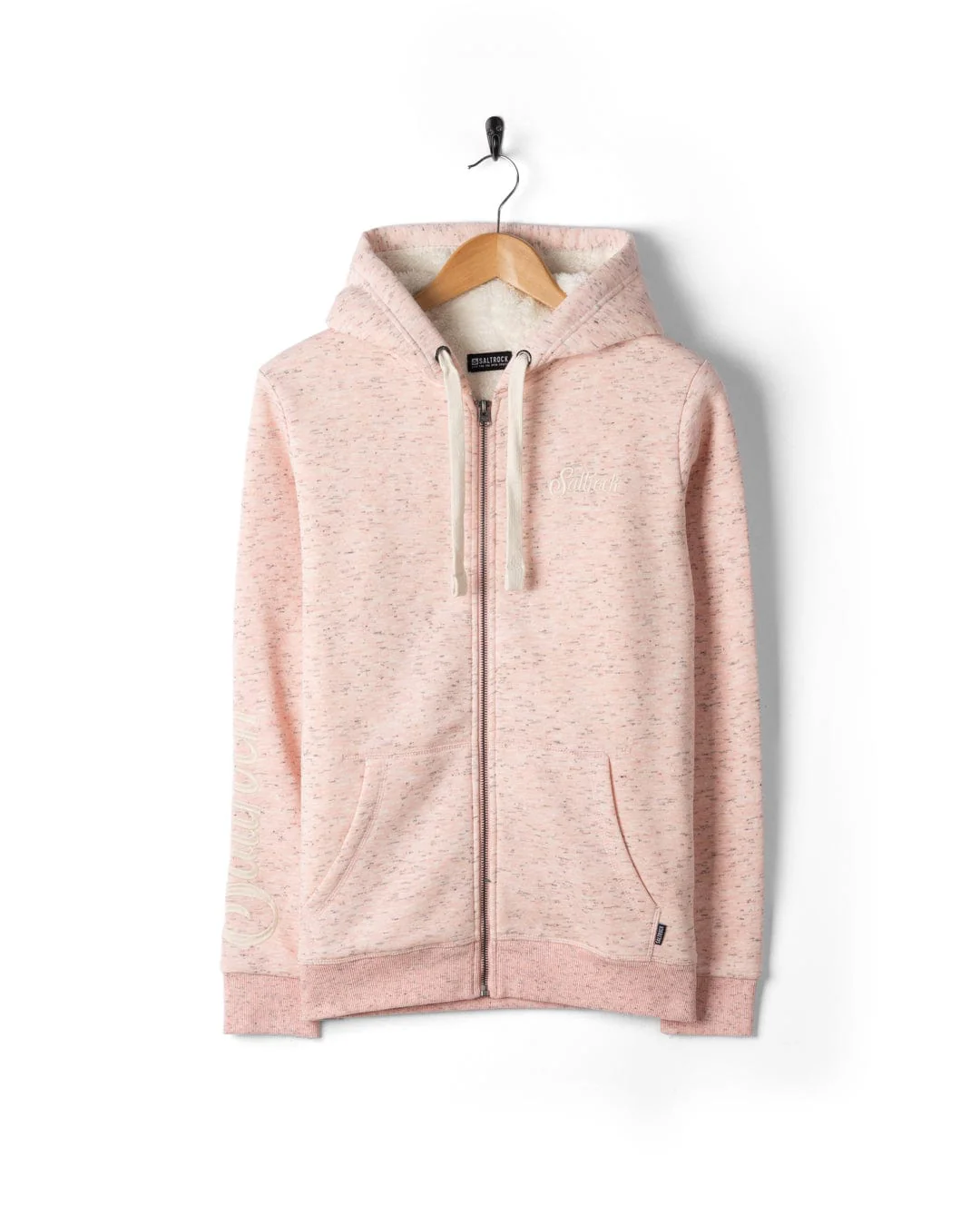 Trader Sleeve - Womens Borg Lined Hoodie - Light Pink - Image 4