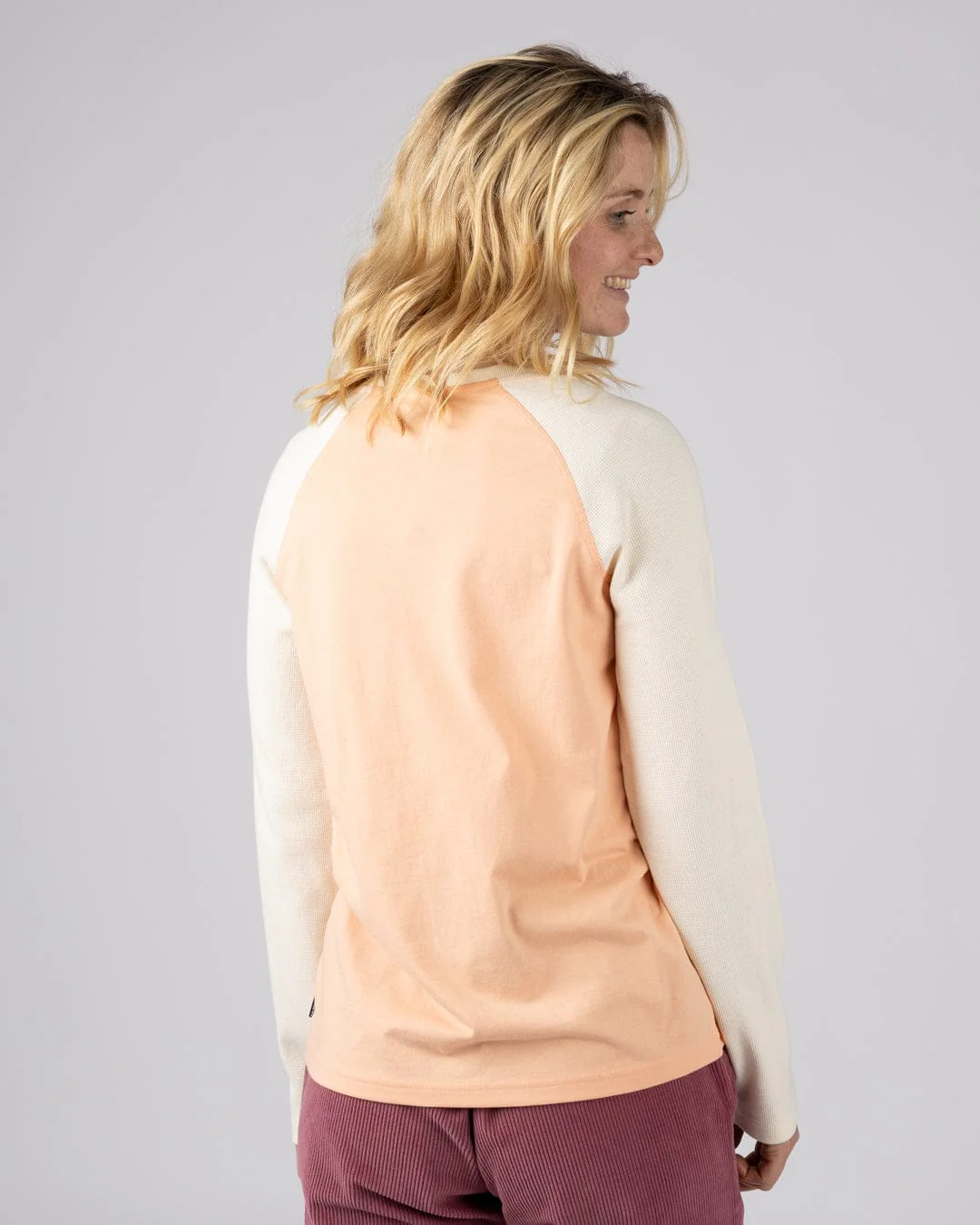 Trader Triple - Womens Long Sleeve Raglan T-Shirt - Pink - Image 3