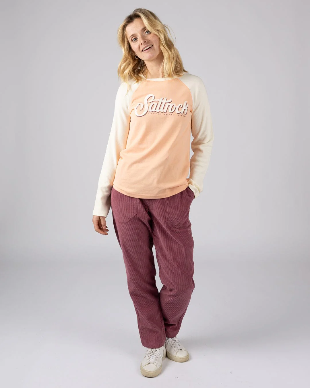 Trader Triple - Womens Long Sleeve Raglan T-Shirt - Pink - Image 4
