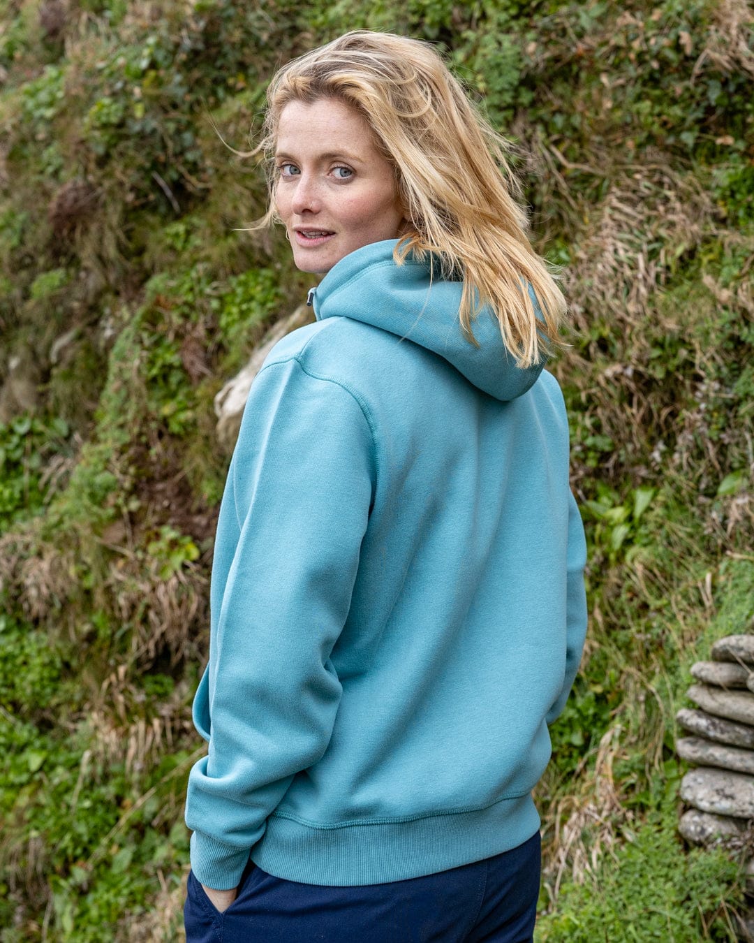 Trader Triple - Womens Pop Hoodie - Blue - Image 3