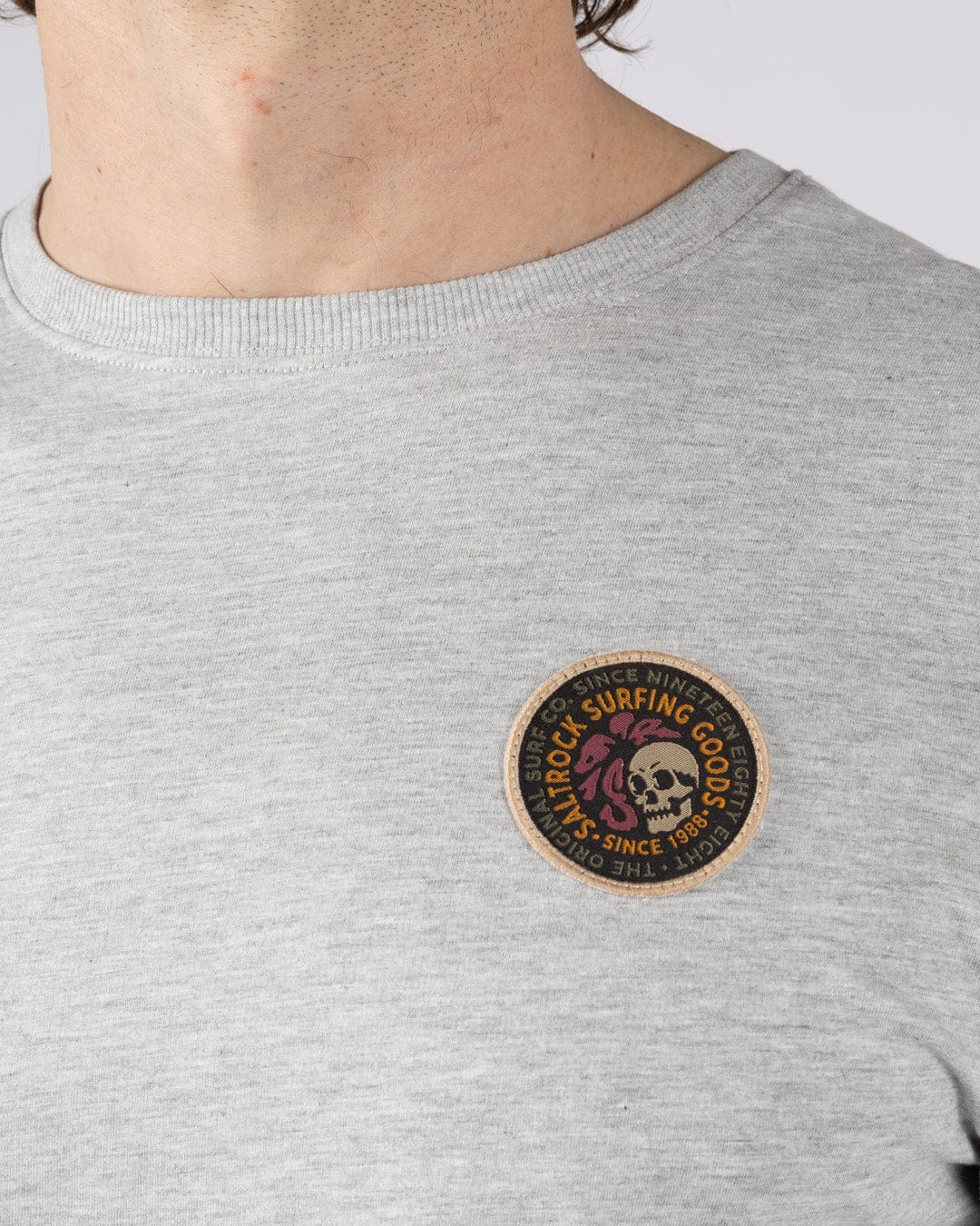 Trail Badge - Mens Long Sleeve T-Shirt - Grey - Image 3