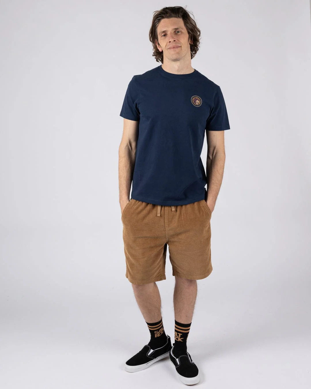 Trail Badge Print - Mens Short Sleeve T-Shirt- Blue - Image 5