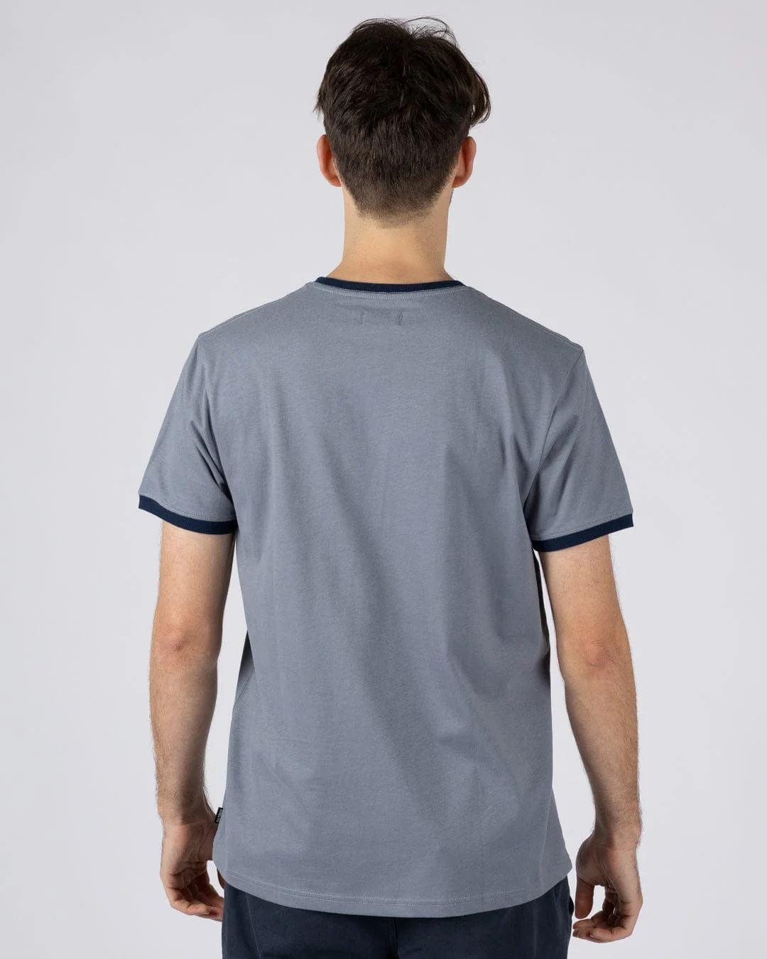 Trail Badge Ringer  - Mens Short Sleeve T-Shirt - Blue - Image 3