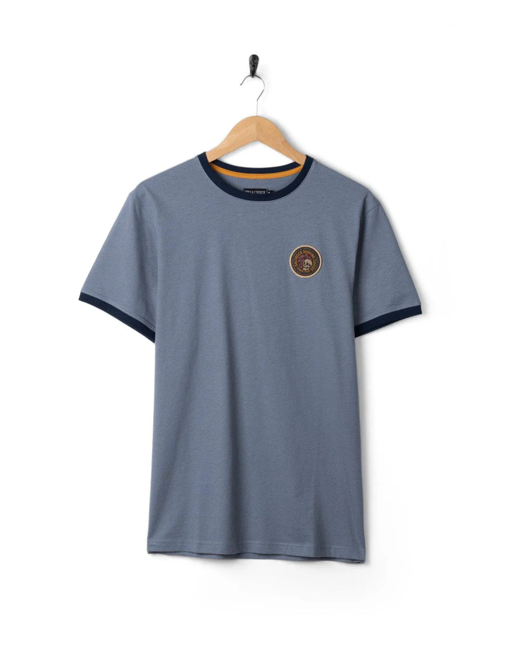 Trail Badge Ringer  - Mens Short Sleeve T-Shirt - Blue - Image 5