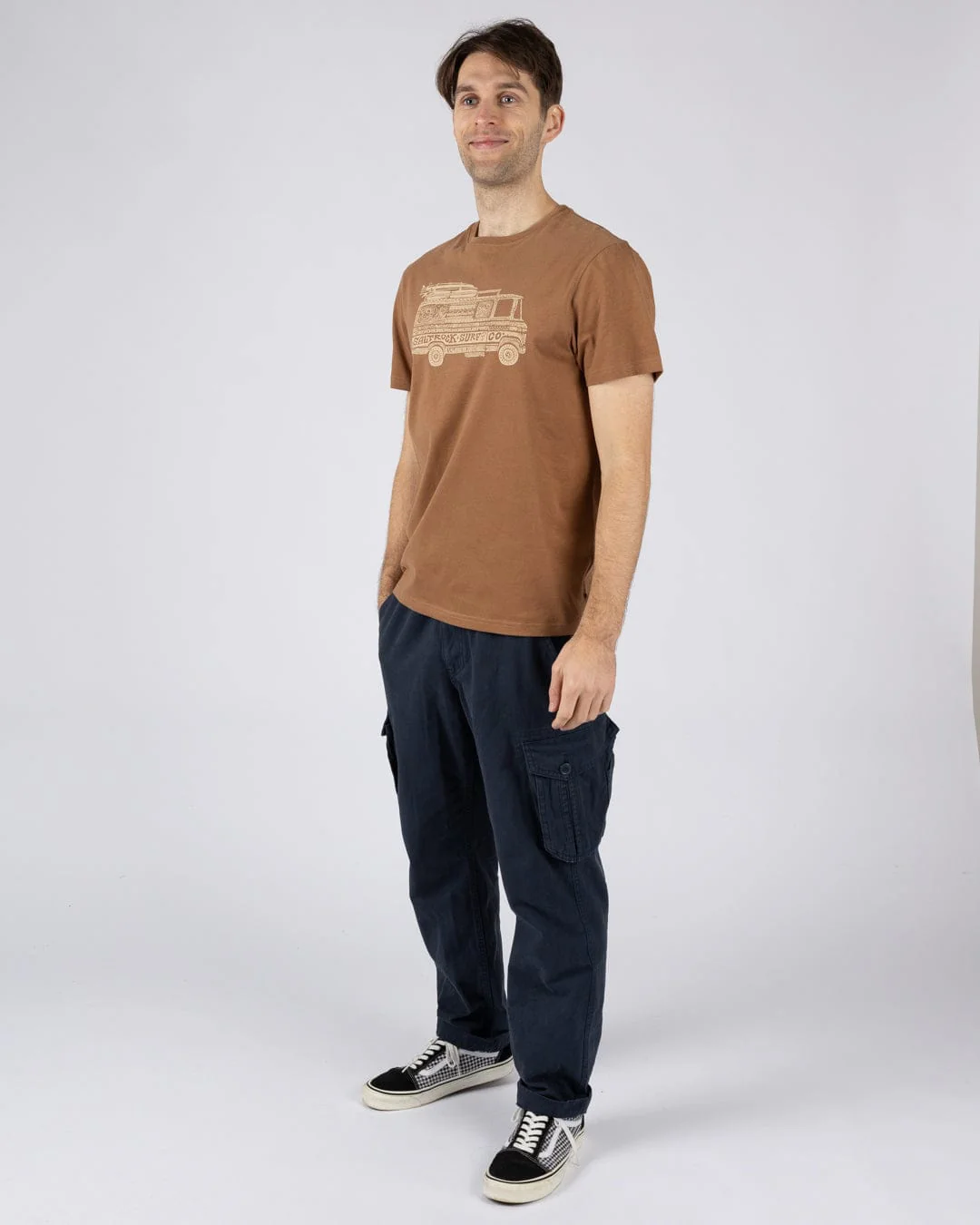 Trail Bus - Mens Short Sleeve T-Shirt - Brown - Image 4