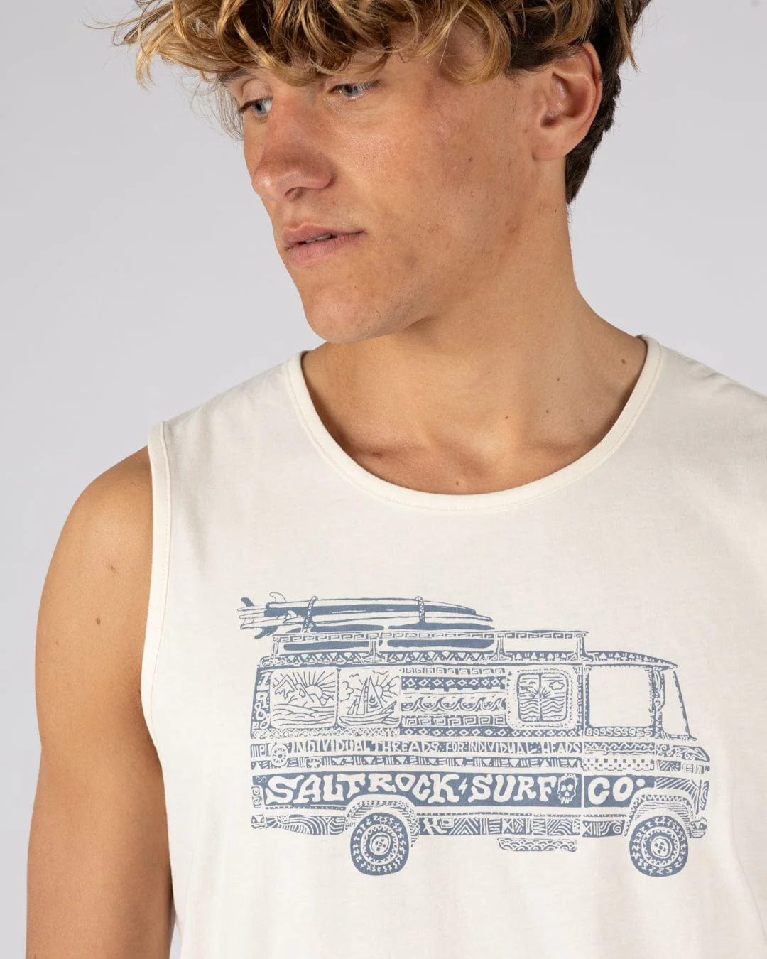 Trail Bus - Mens Vest - Cream - Image 2