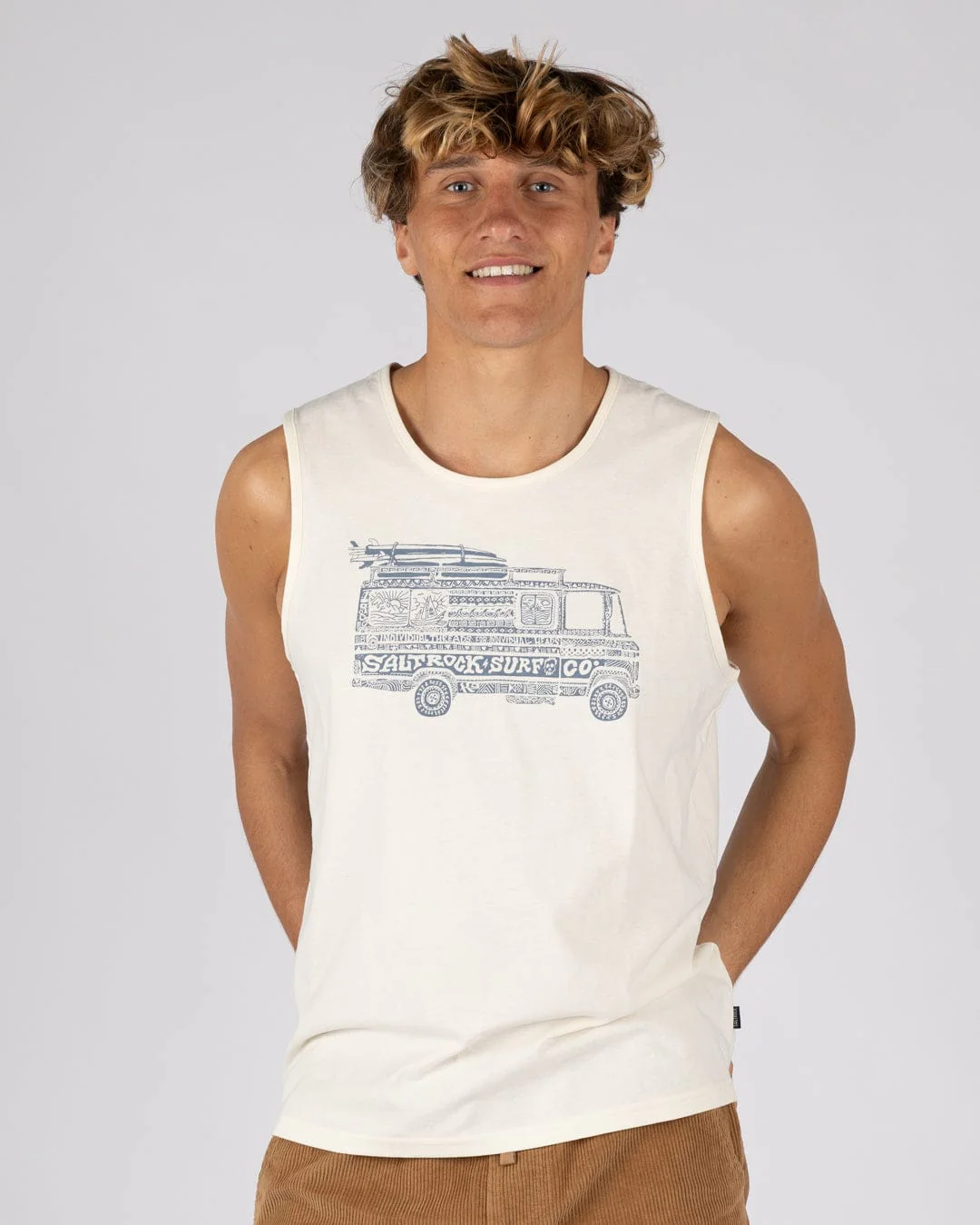 Trail Bus - Mens Vest - Cream - Image 5