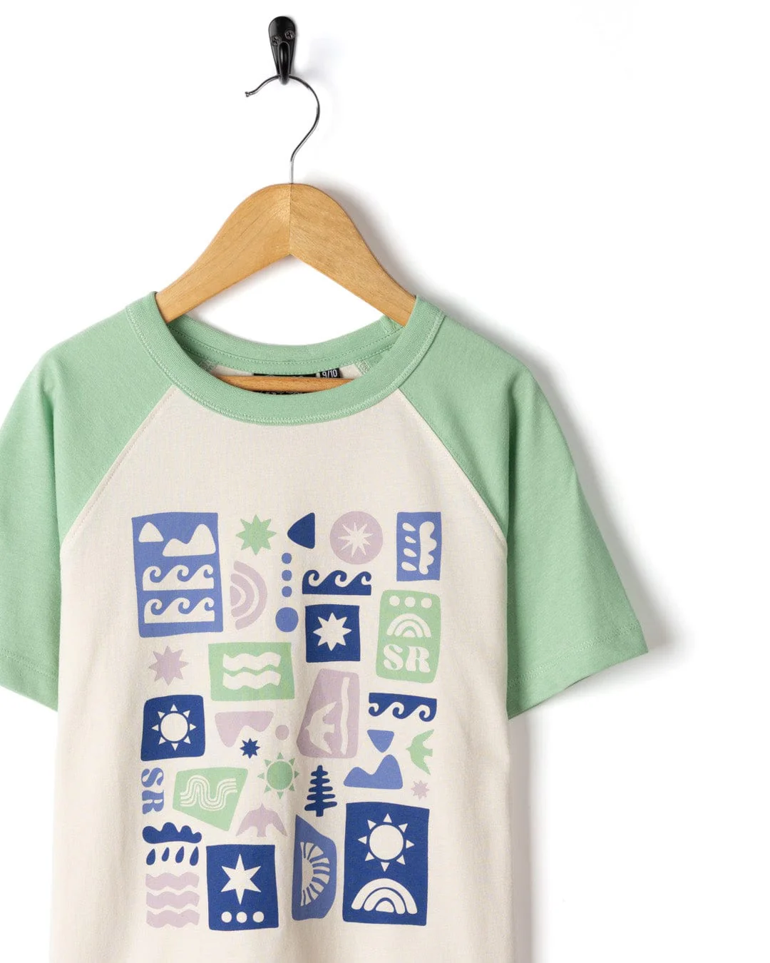 Trail - Kids Short Sleeve Raglan T-Shirt - Cream - Image 2