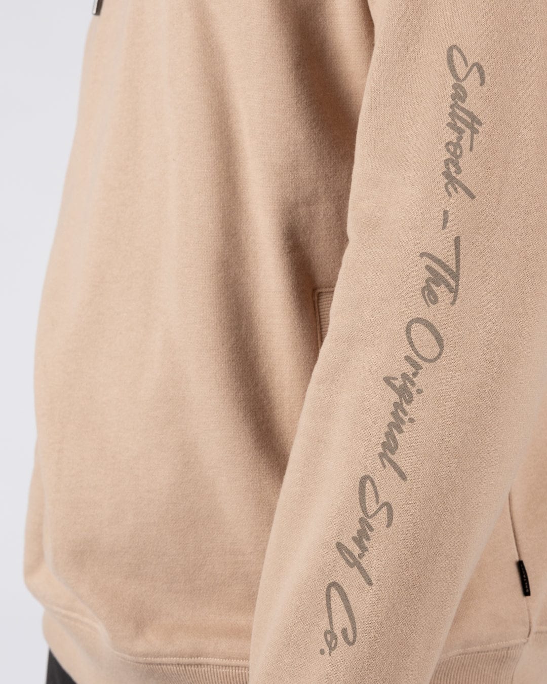 Trail Slogan - Mens Pop Hoodie - Beige - Image 3