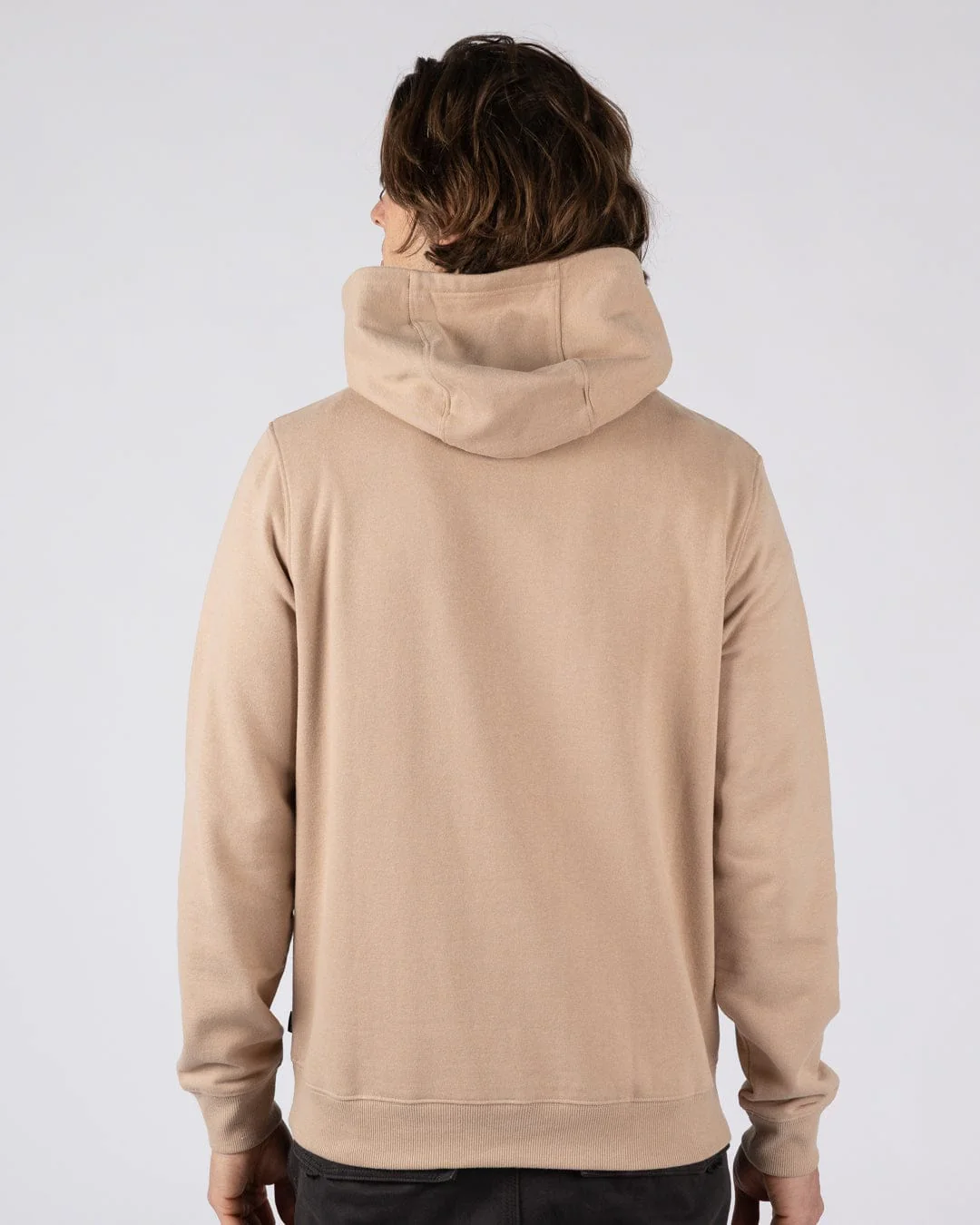 Trail Slogan - Mens Pop Hoodie - Beige - Image 4