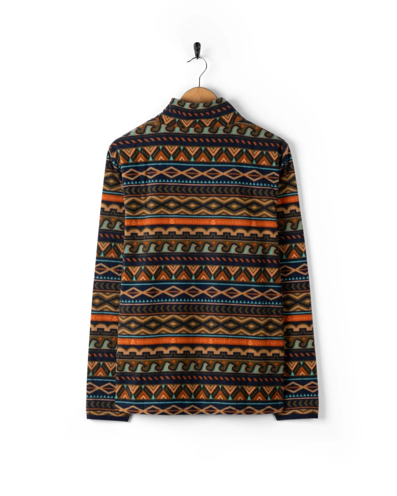 Treehouse - Mens 1/4 Neck Fleece - Orange/Green - Image 8