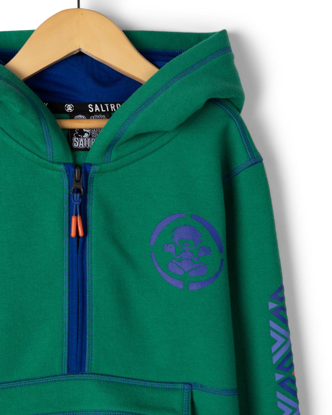 Treehouse Stripe Arm - Kids Hoodie - Green - Image 2