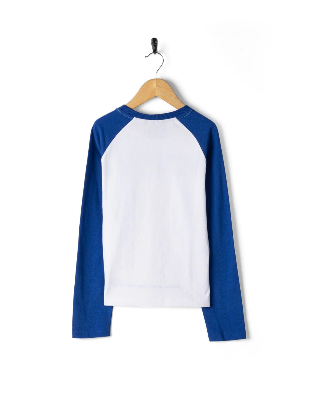 Treehouse Stripe - Kids Long Sleeve Raglan T-Shirt - Blue - Image 3