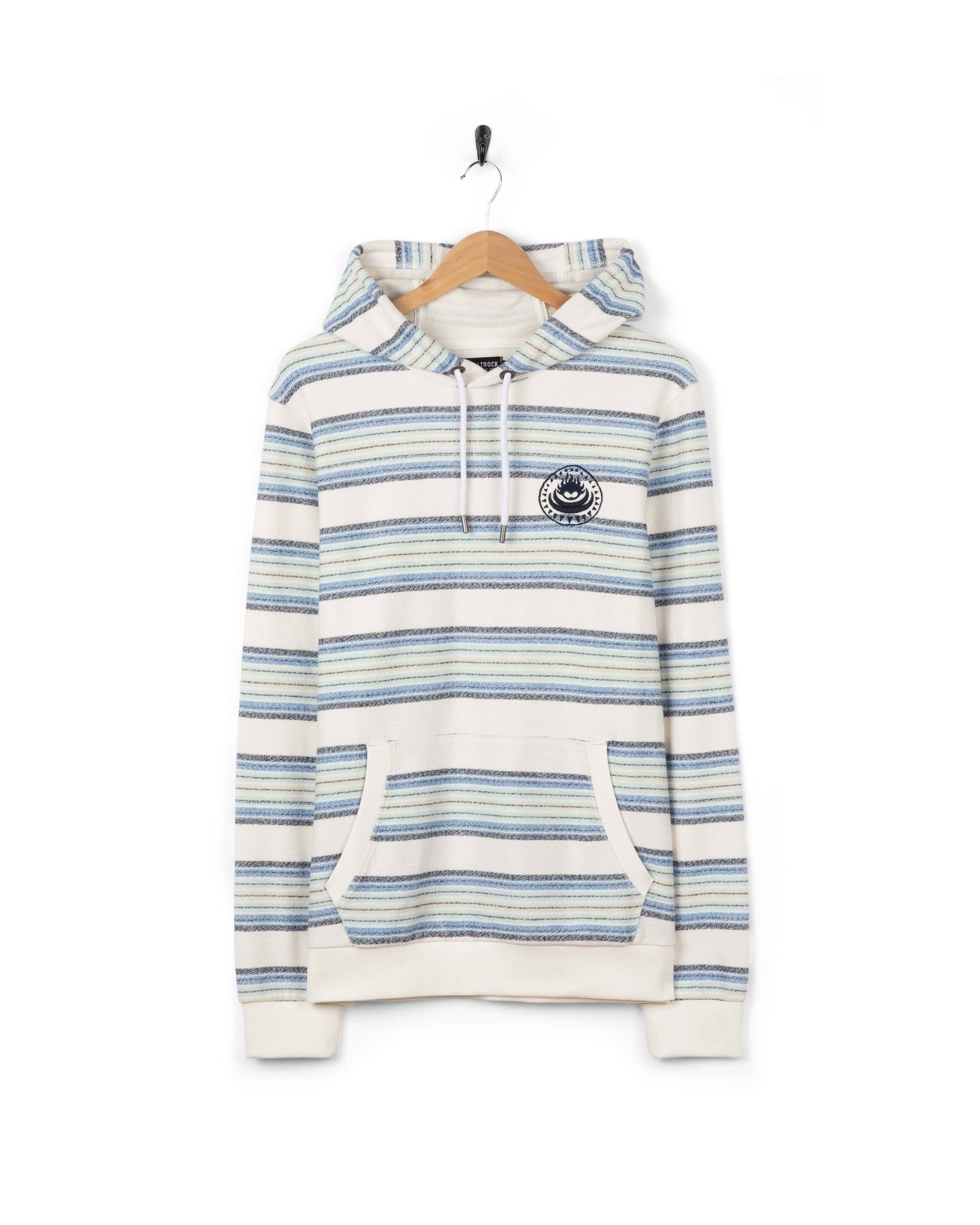 Trewan Flame - Mens Pop Hoodie - Blue/White Stripe - Image 4