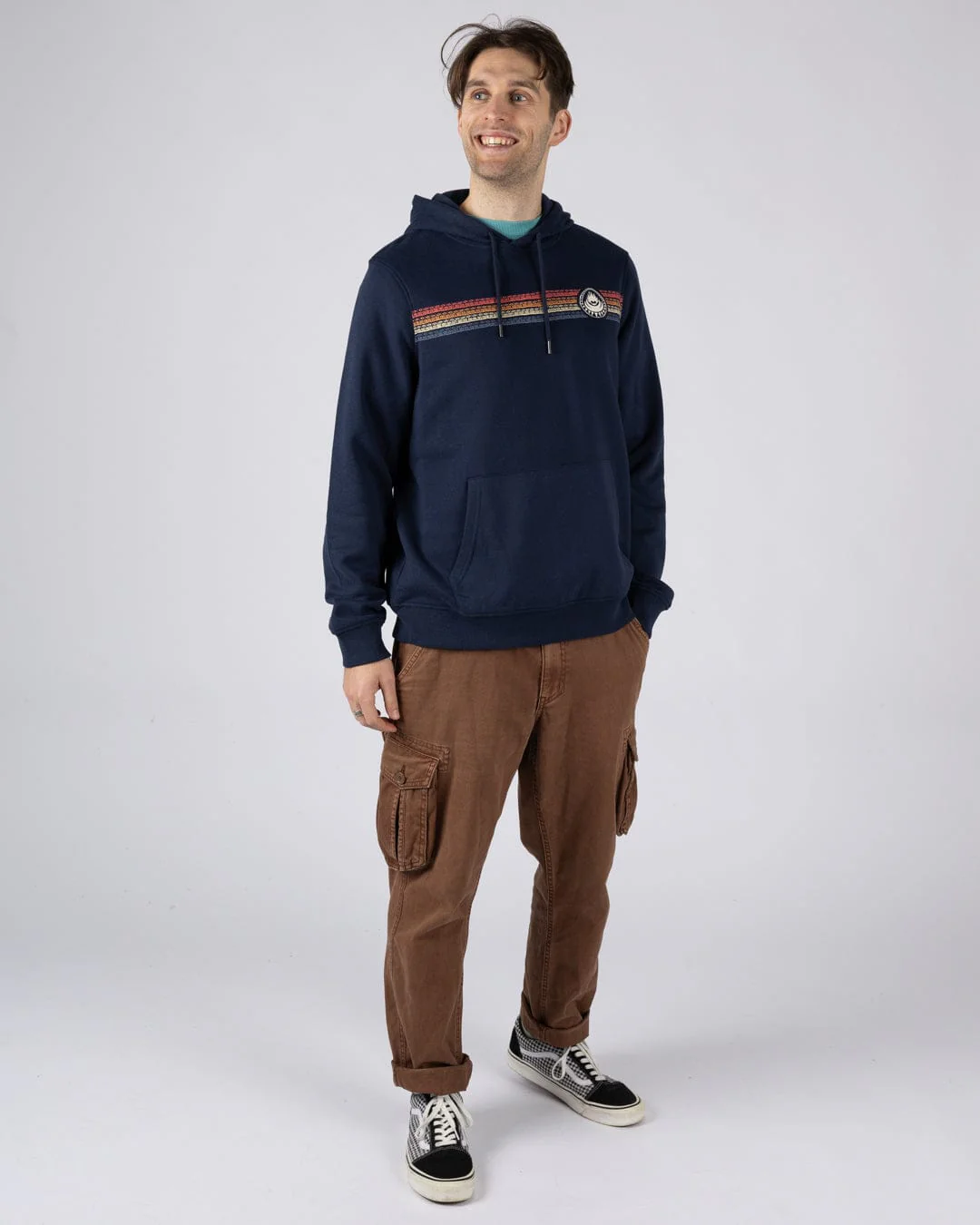 Tribal Stripe - Mens Pop Hoodie - Blue - Image 6