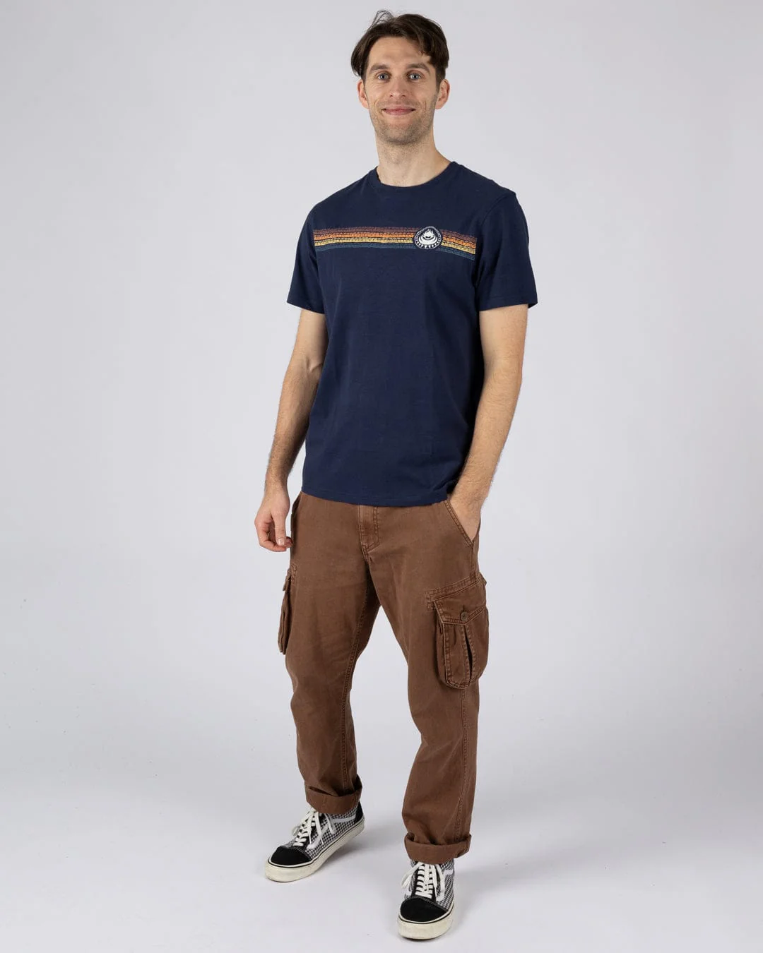Tribal Stripe - Mens Short Sleeve T-Shirt - Blue - Image 4