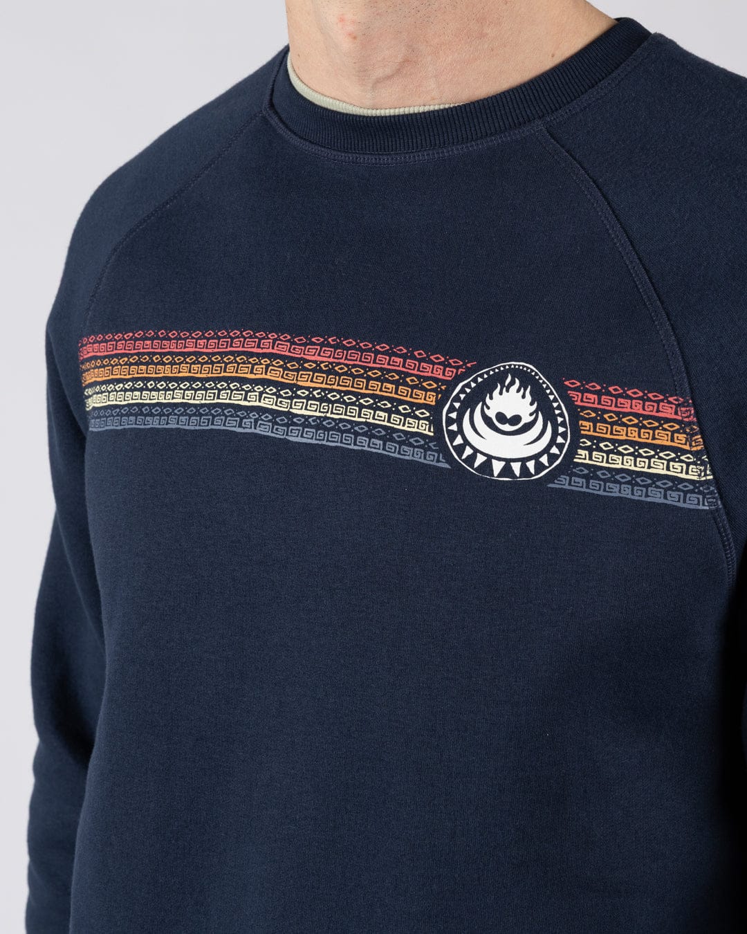 Tribal Stripe - Mens Sweatshirt - Blue - Image 2