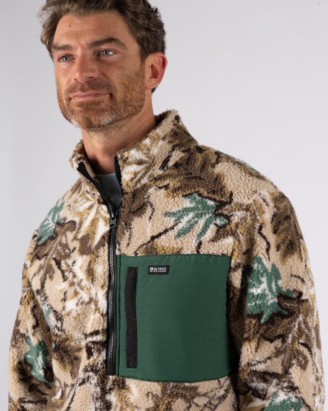 True Camo - Mens 1/4 Neck Fleece - Camo - Image 2