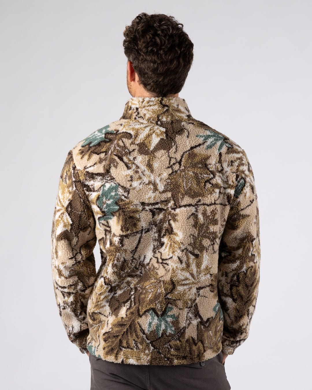 True Camo - Mens 1/4 Neck Fleece - Camo - Image 4