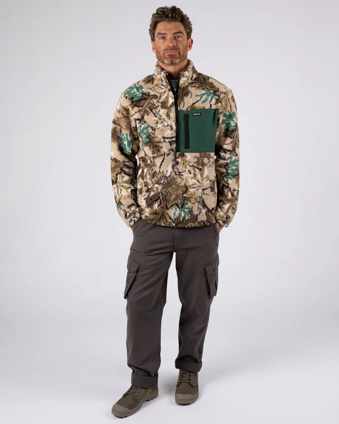 True Camo - Mens 1/4 Neck Fleece - Camo - Image 5