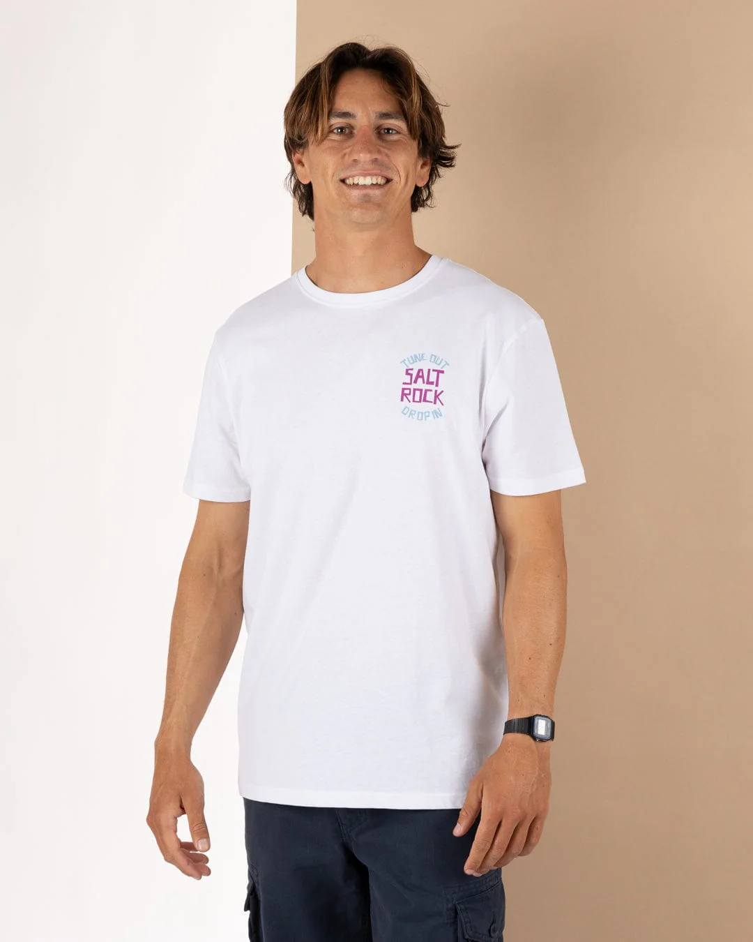 Tune Out - Mens Short Sleeve T-Shirt - White - Image 5