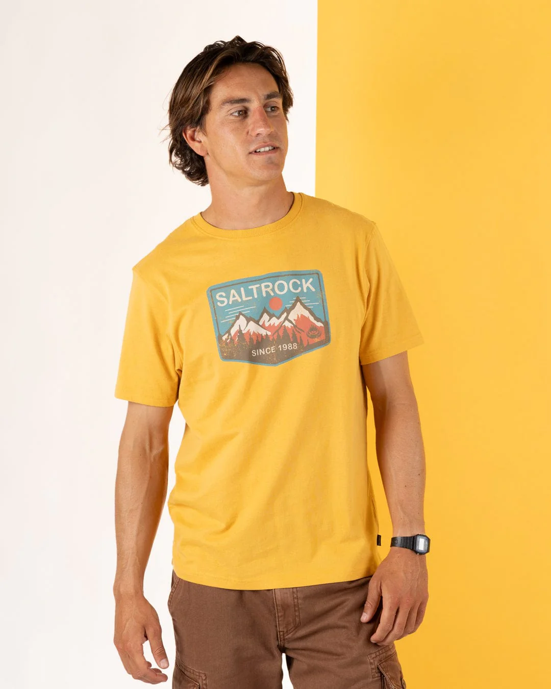 Uplands - Mens Short Sleeve T-Shirt - Yellow - Image 2
