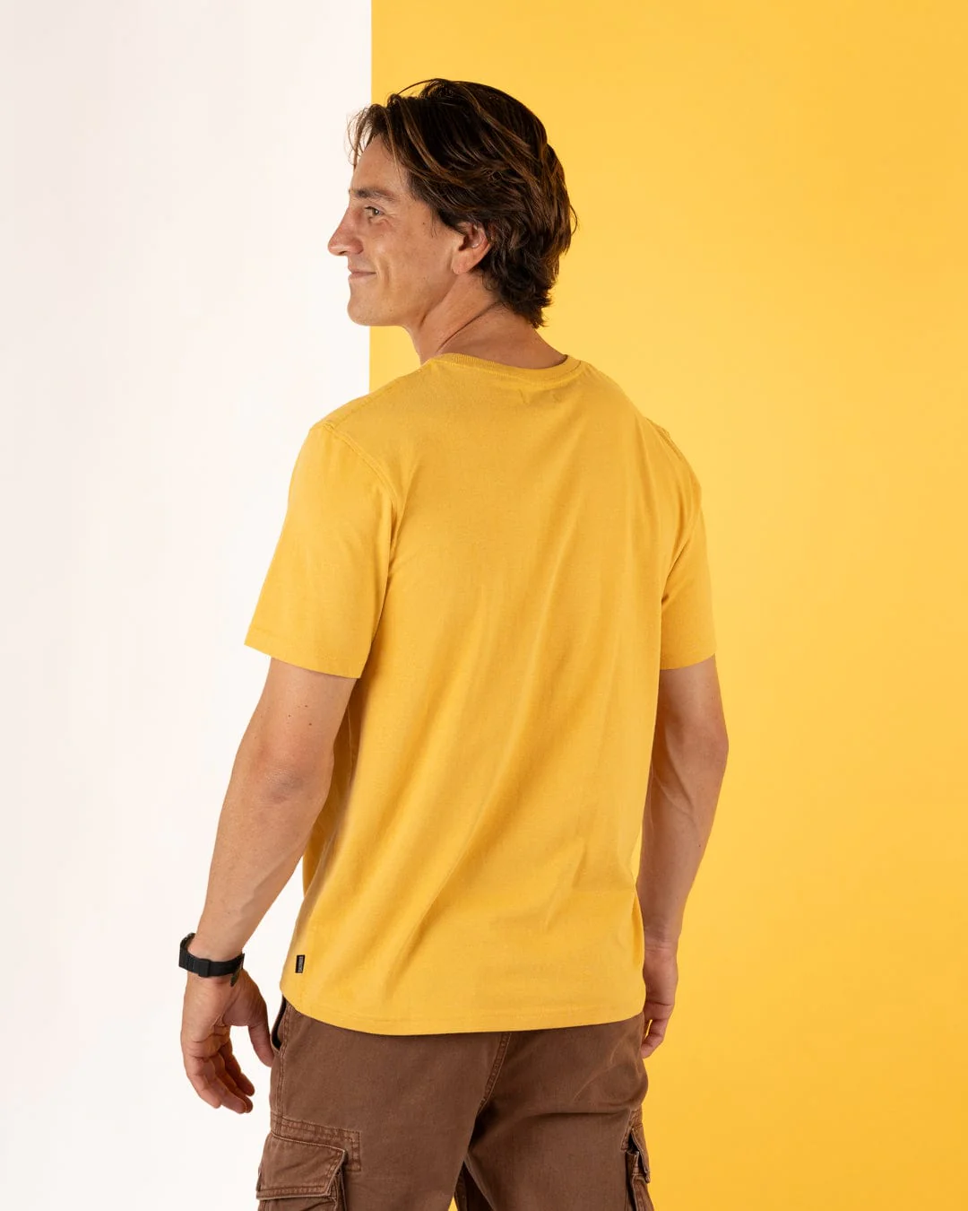 Uplands - Mens Short Sleeve T-Shirt - Yellow - Image 4