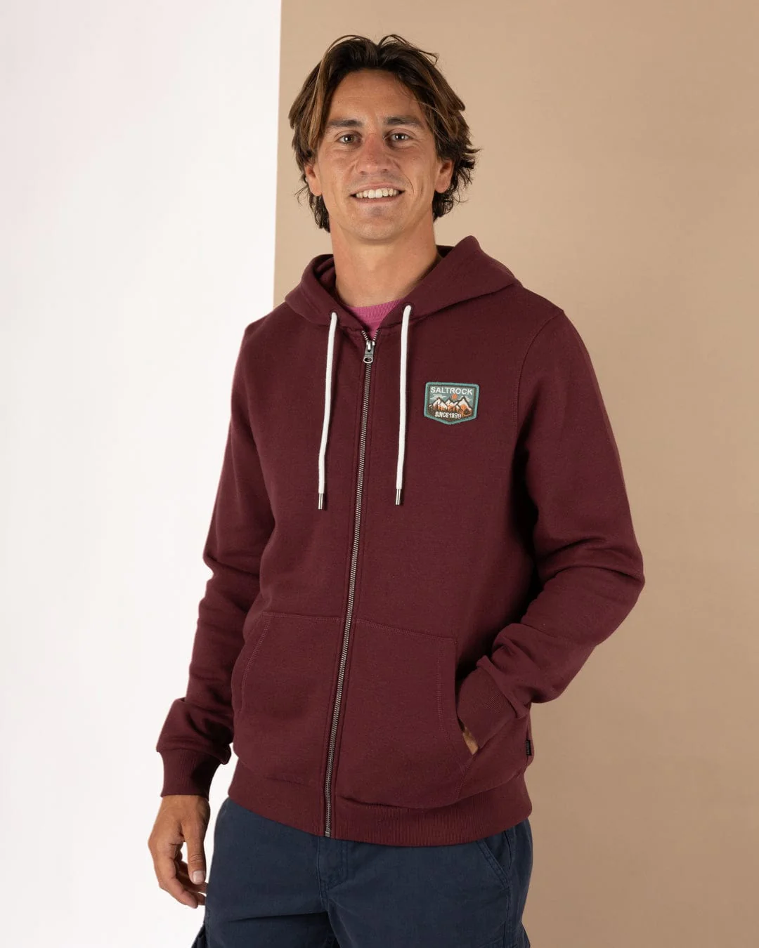 Uplands - Mens Zip Hoodie - Purple - Image 3