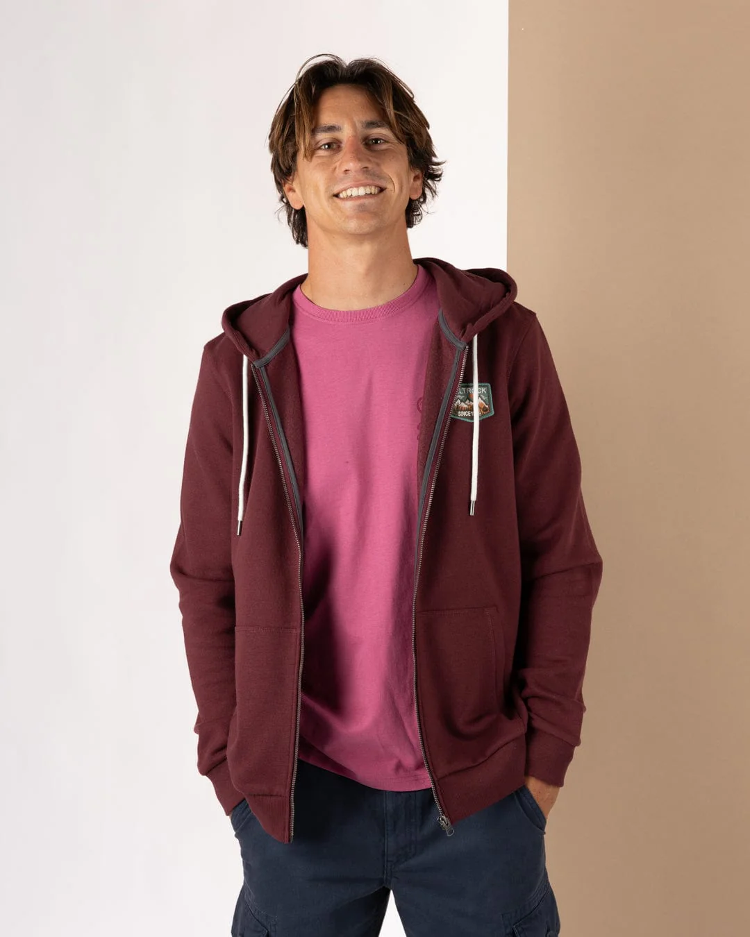 Uplands - Mens Zip Hoodie - Purple - Image 7