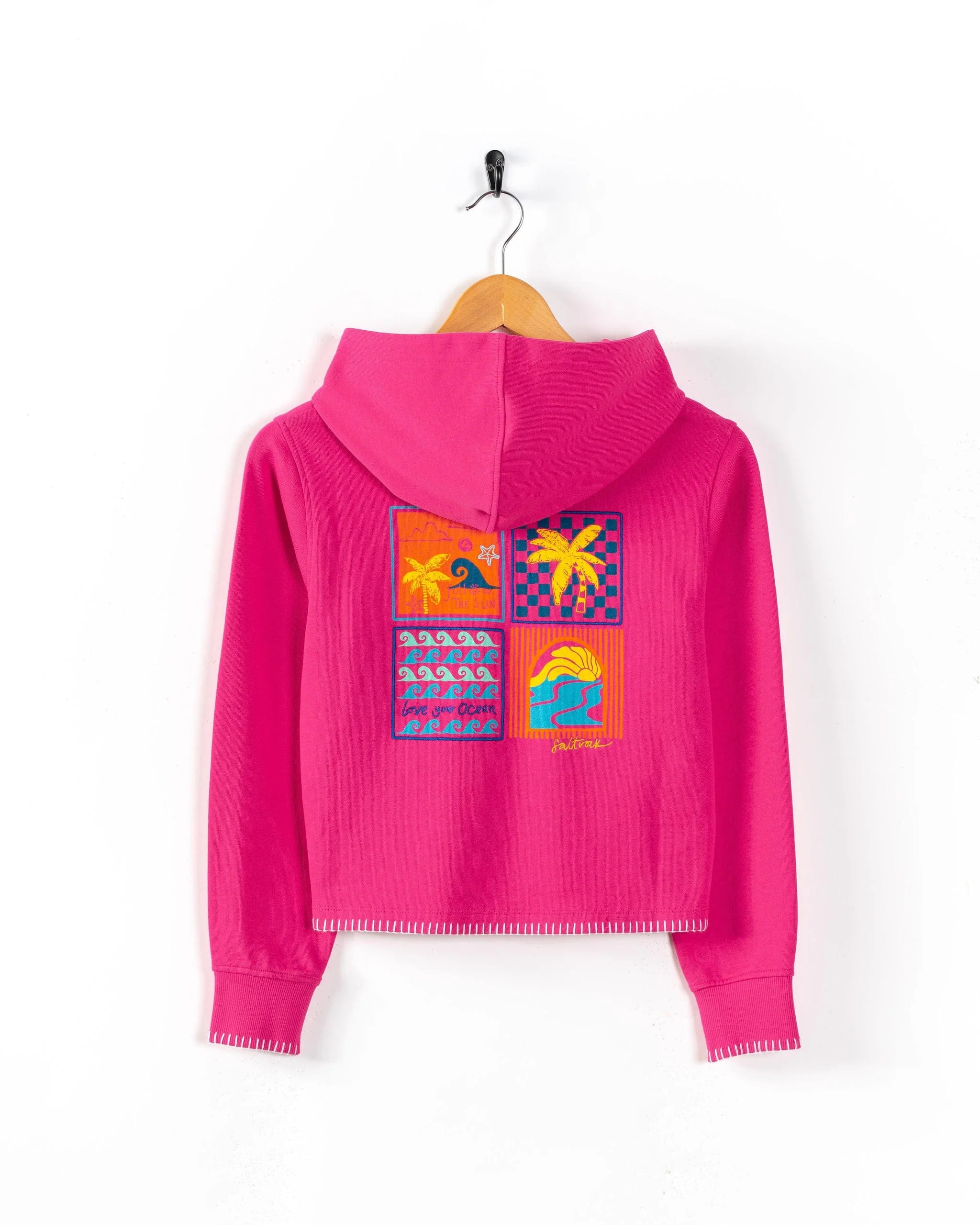 Vacay - Kids Cropped Pop Hoodie - Pink - Image 2