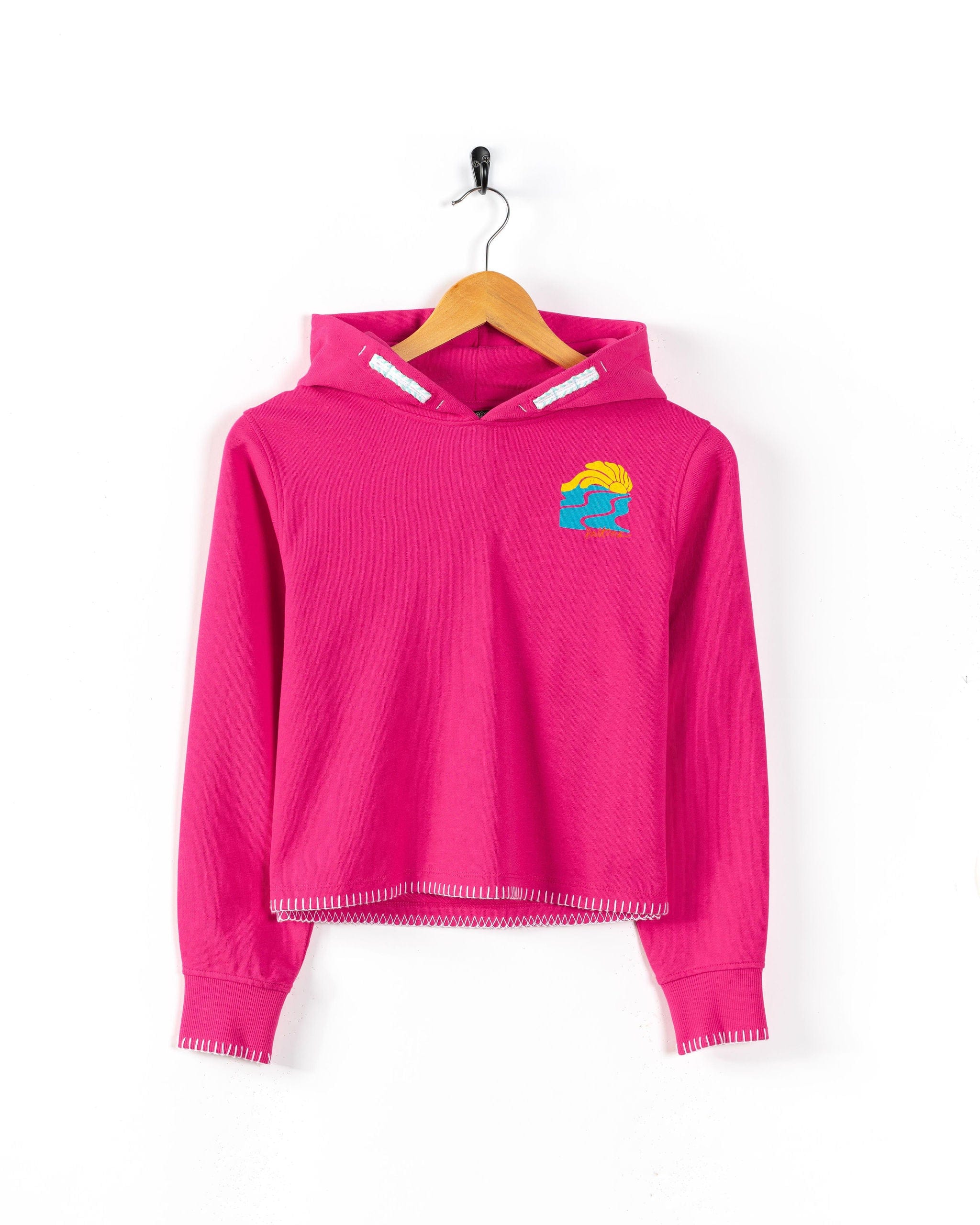 Vacay - Kids Cropped Pop Hoodie - Pink - Image 4