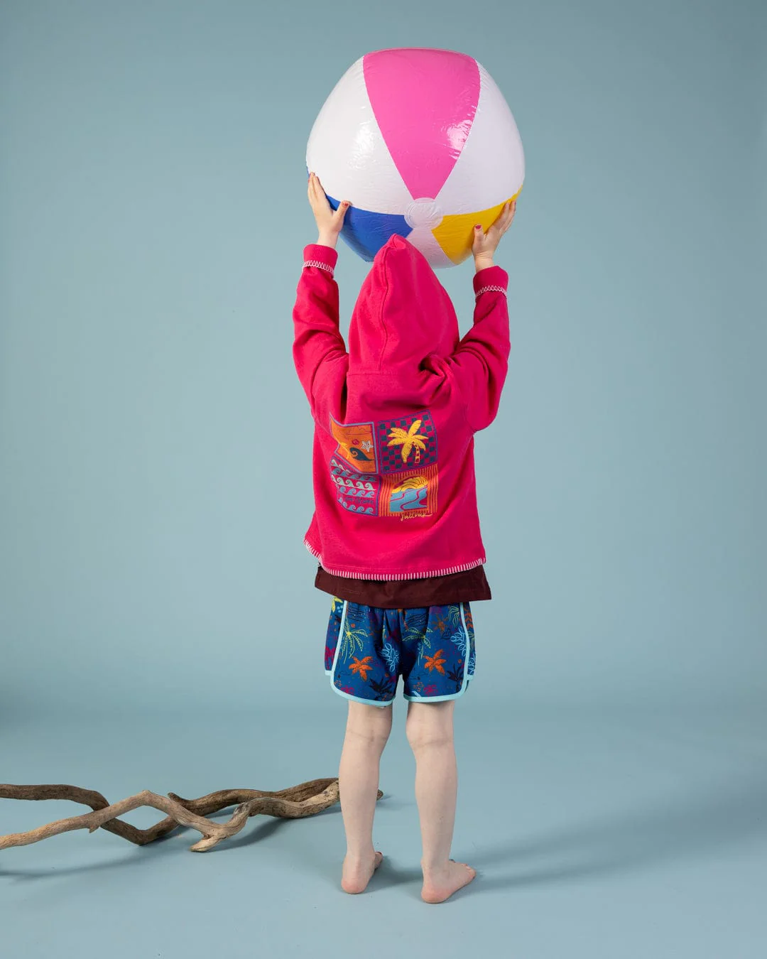 Vacay - Kids Cropped Pop Hoodie - Pink - Image 5