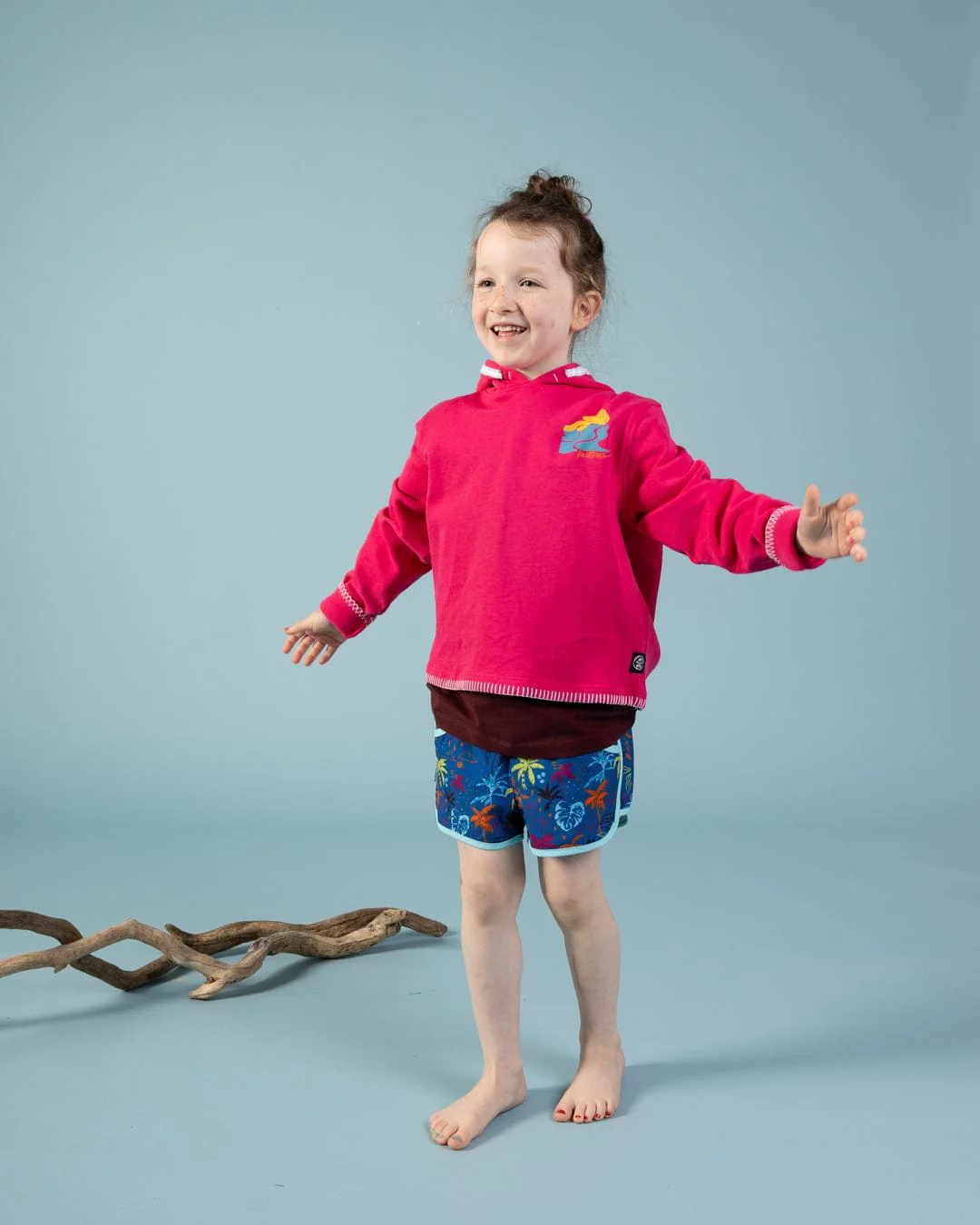 Vacay - Kids Cropped Pop Hoodie - Pink - Image 8