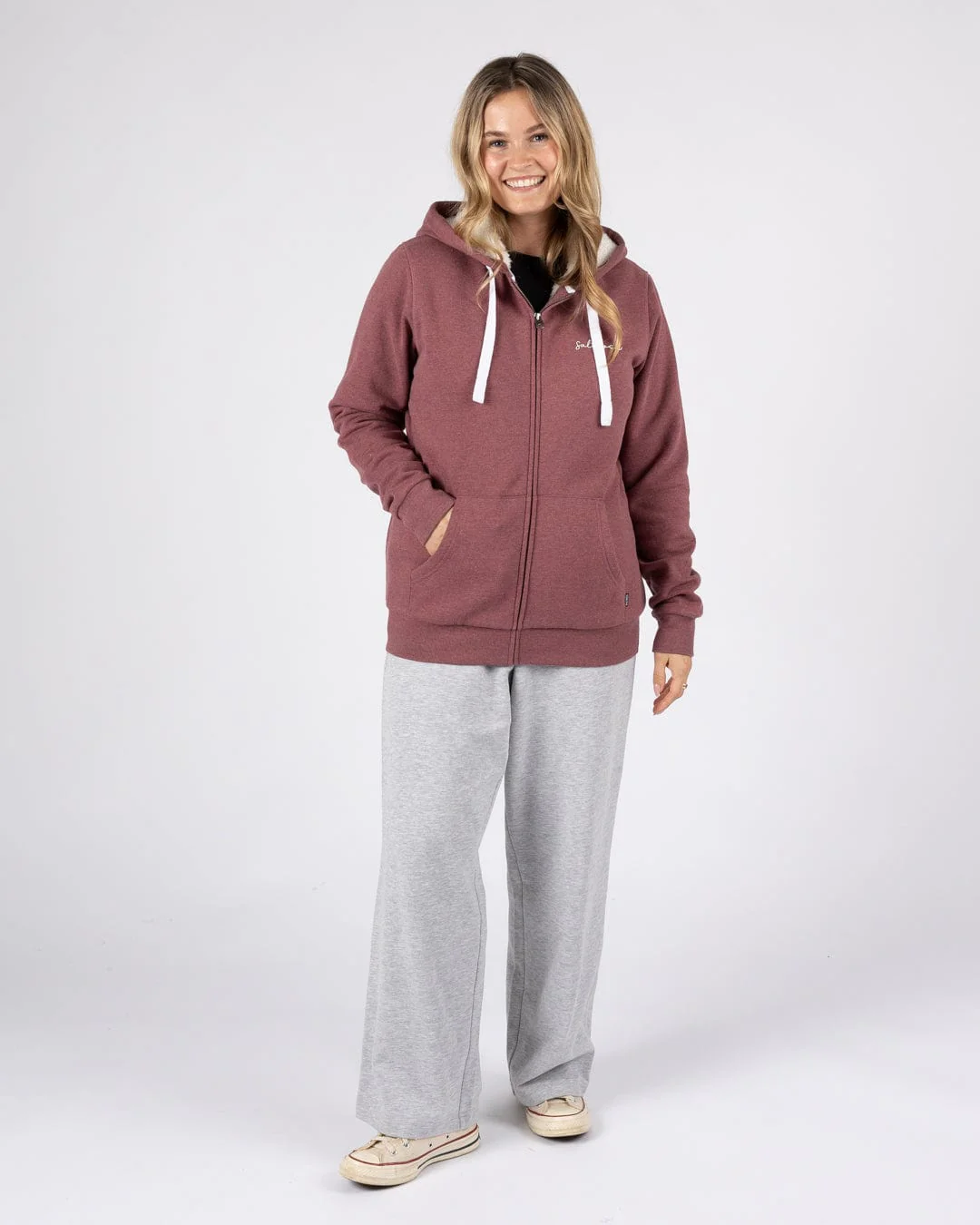 Velator - Womens Borg Lined Hoodie - Burgundy - Image 7