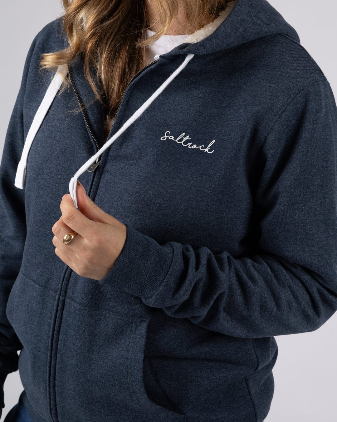 Velator - Womens Borg Lined Hoodie - Blue - Image 3