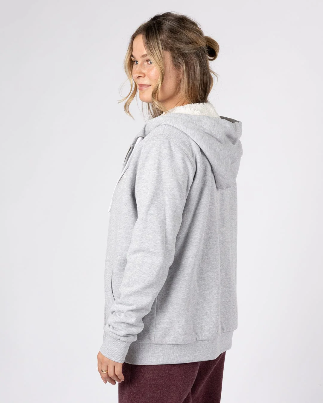 Velator - Womens Borg Lined Hoodie - Grey - Image 5