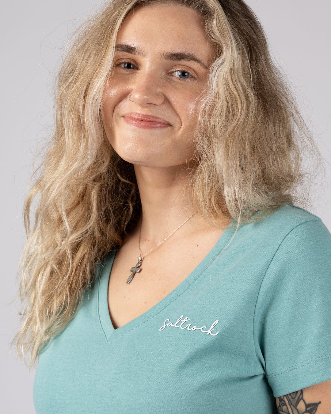 Velator - Womens Short Sleeve V-Neck T-Shirt - Blue - Image 3