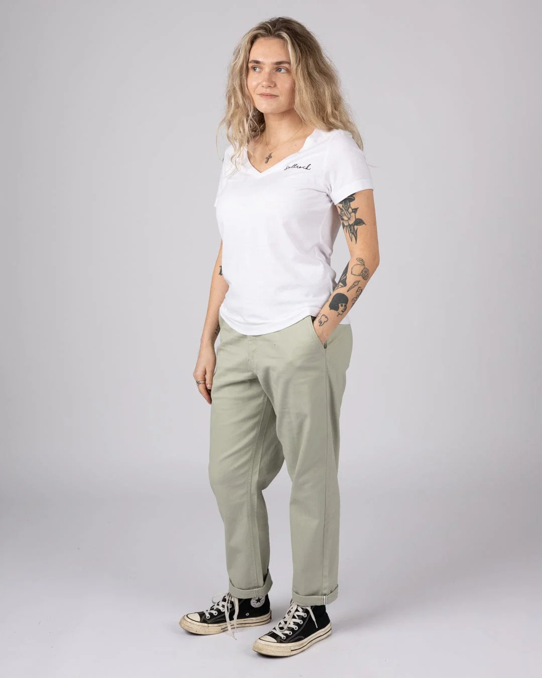 Velator - Womens Short Sleeve V-Neck T-Shirt - White - Image 4