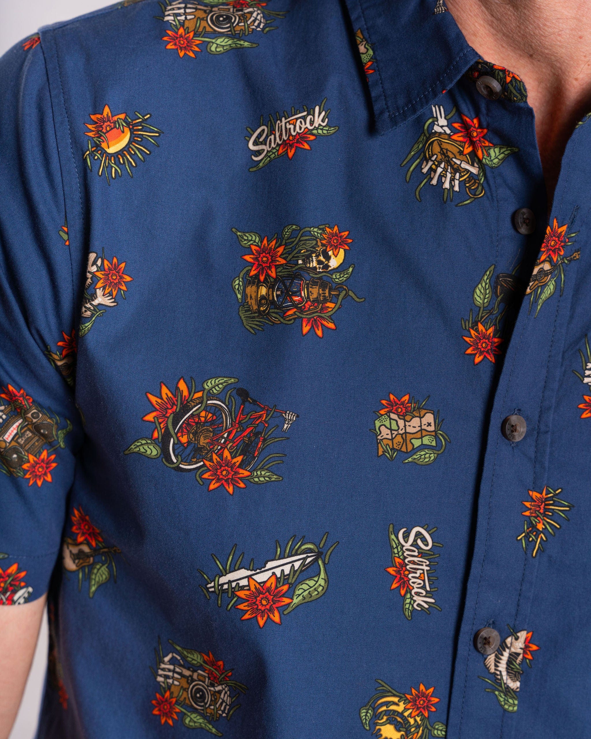 Wanderer - Mens Short Sleeve Shirt - Blue - Image 3