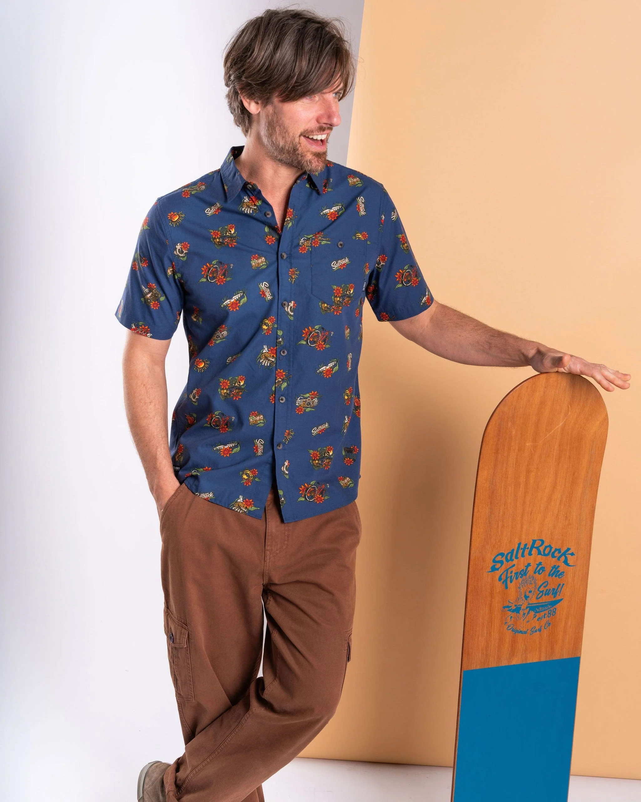 Wanderer - Mens Short Sleeve Shirt - Blue - Image 6