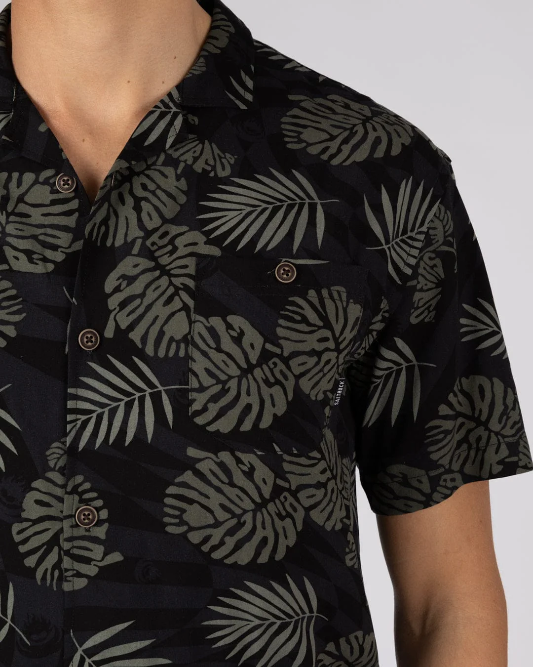 Warp Surf Resort - Mens Oversized Short Sleeve Shirt - Dark Grey - Image 2