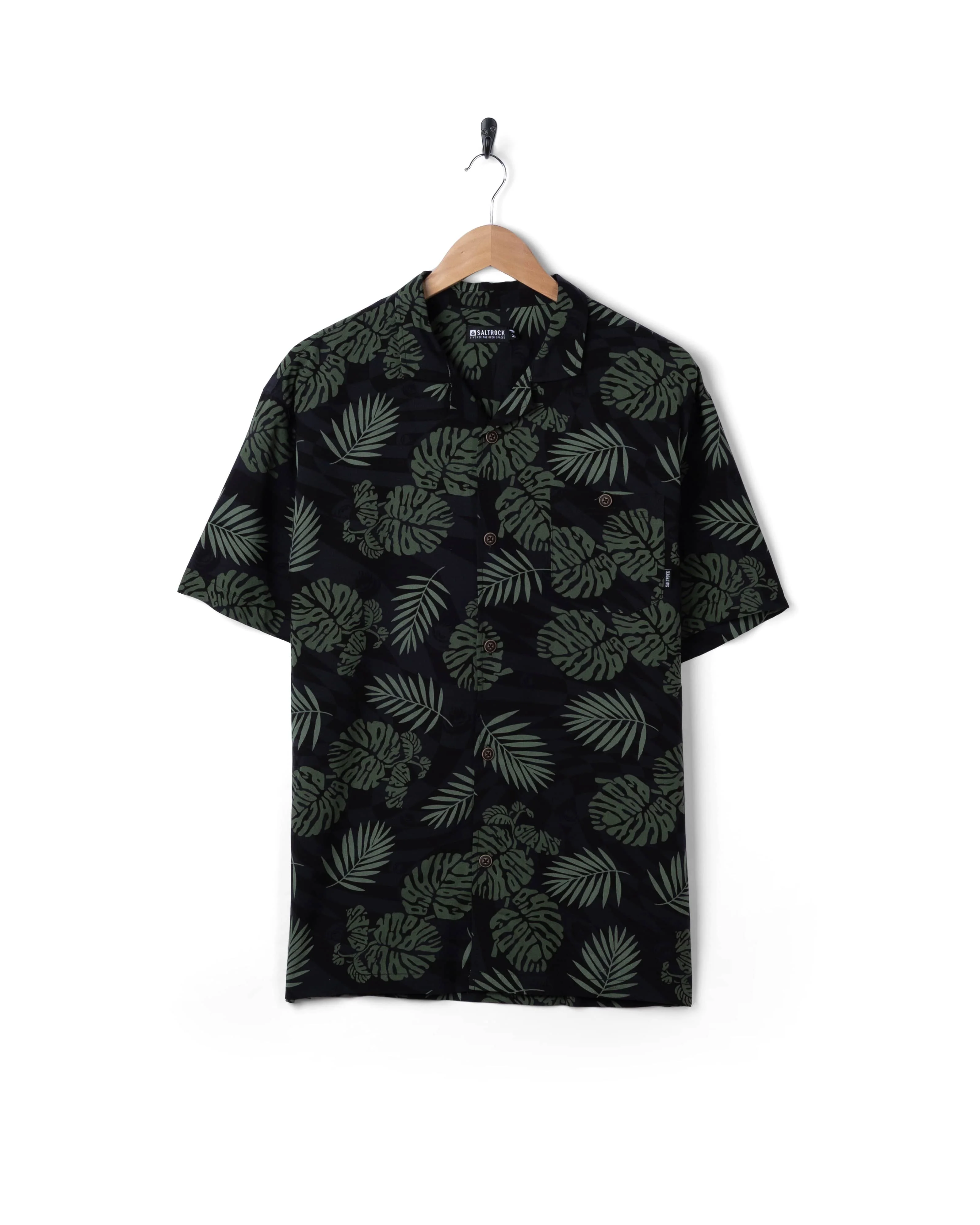 Warp Surf Resort - Mens Oversized Short Sleeve Shirt - Dark Grey - Image 5