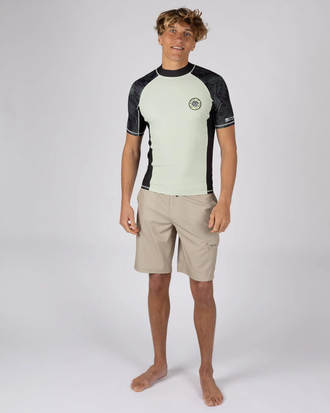 Warp Surf - Mens Short Sleeve Rashvest - Light Green - Image 6