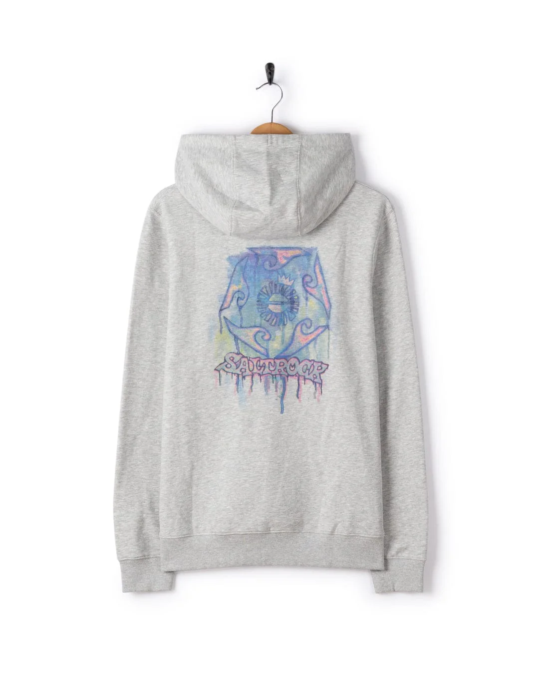 Wave Running - Mens Pop Hoodie - Light Grey - Image 7