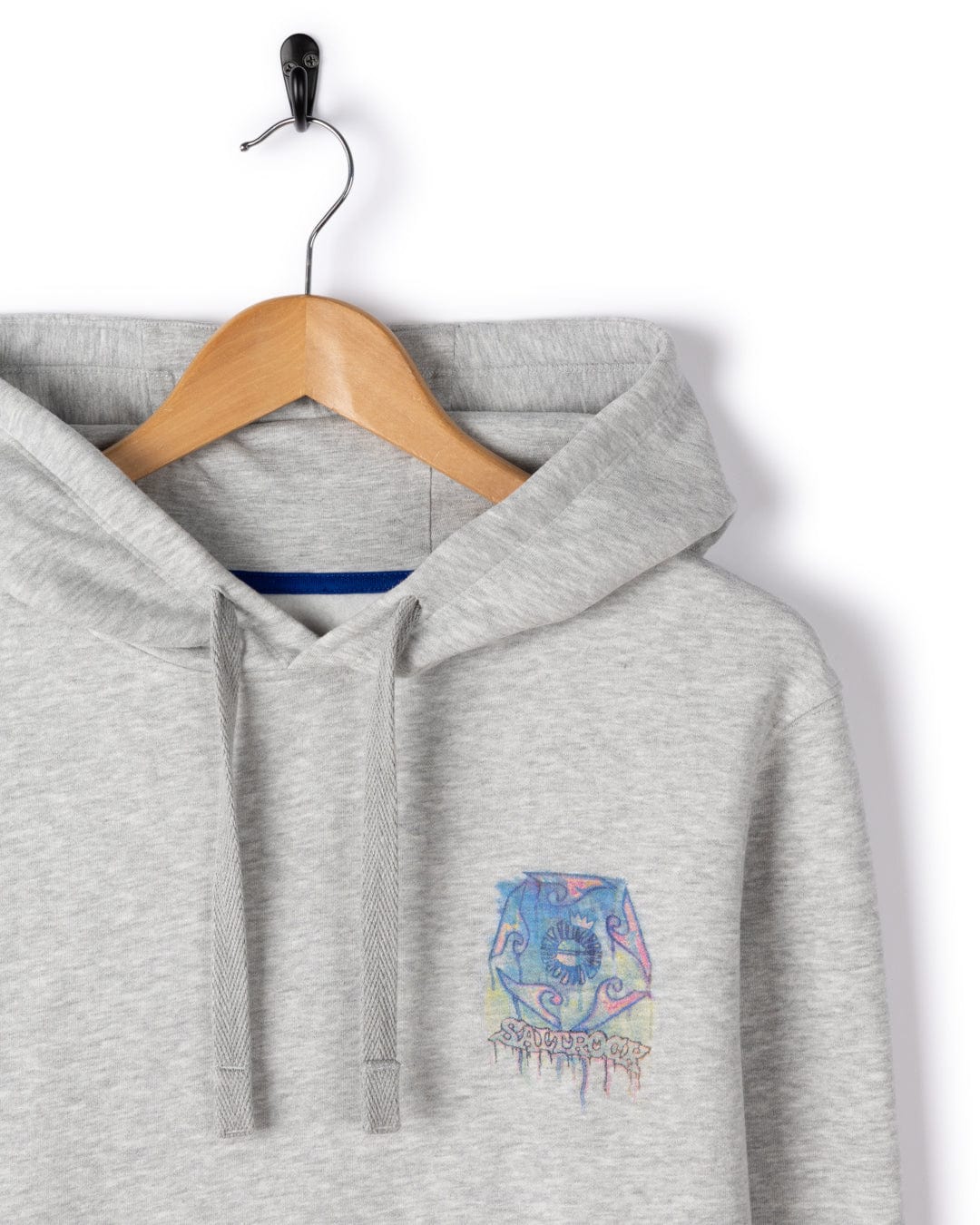 Wave Running - Mens Pop Hoodie - Light Grey - Image 8