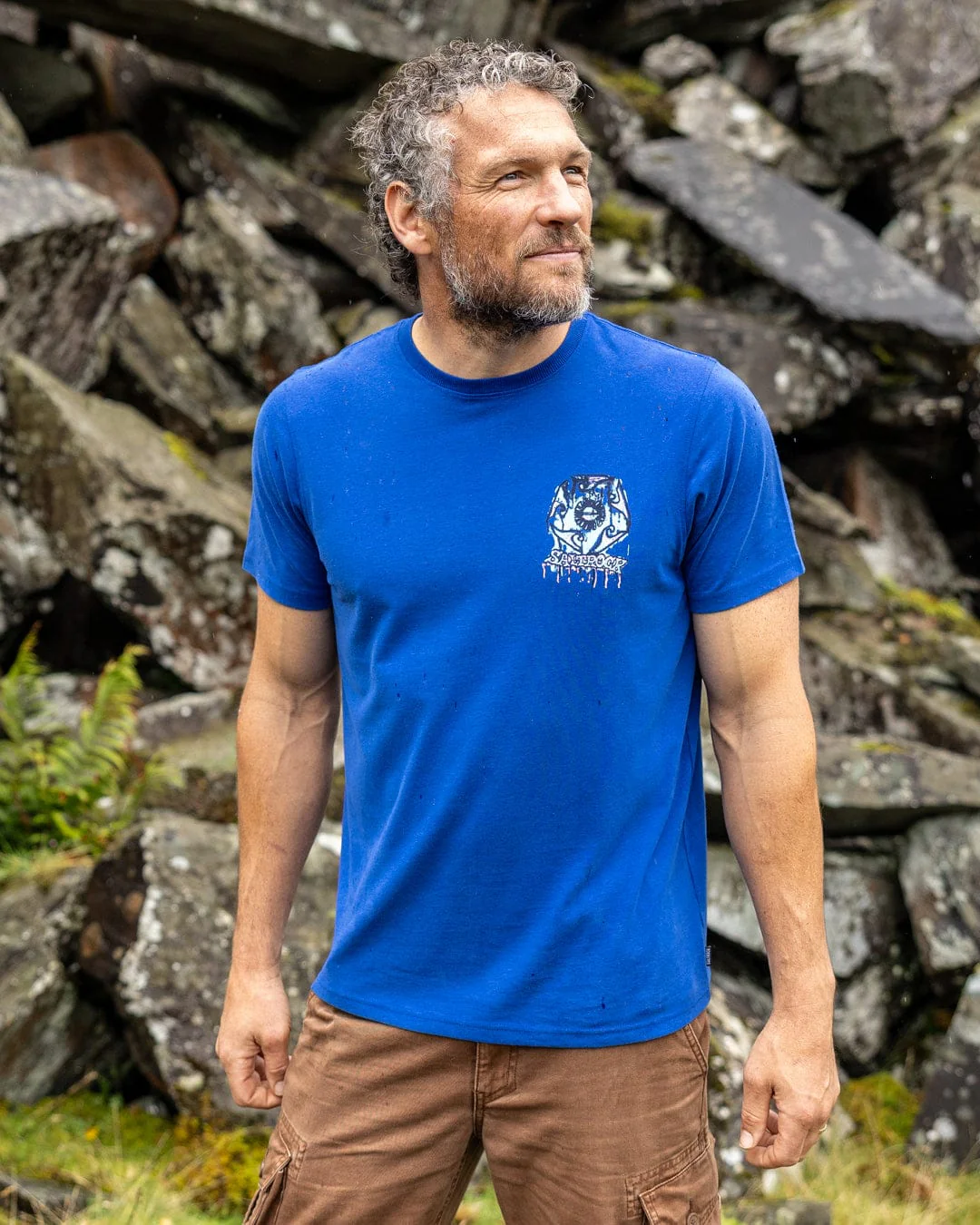 Wave Running - Mens Short Sleeve T-Shirt - Blue - Image 2